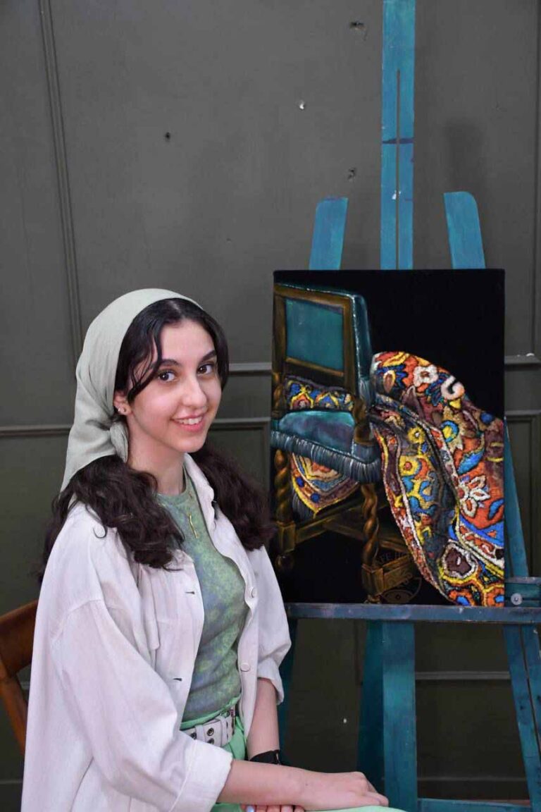 اولین اثر نقاشی روی مخمل هنرجوی کافه هنر