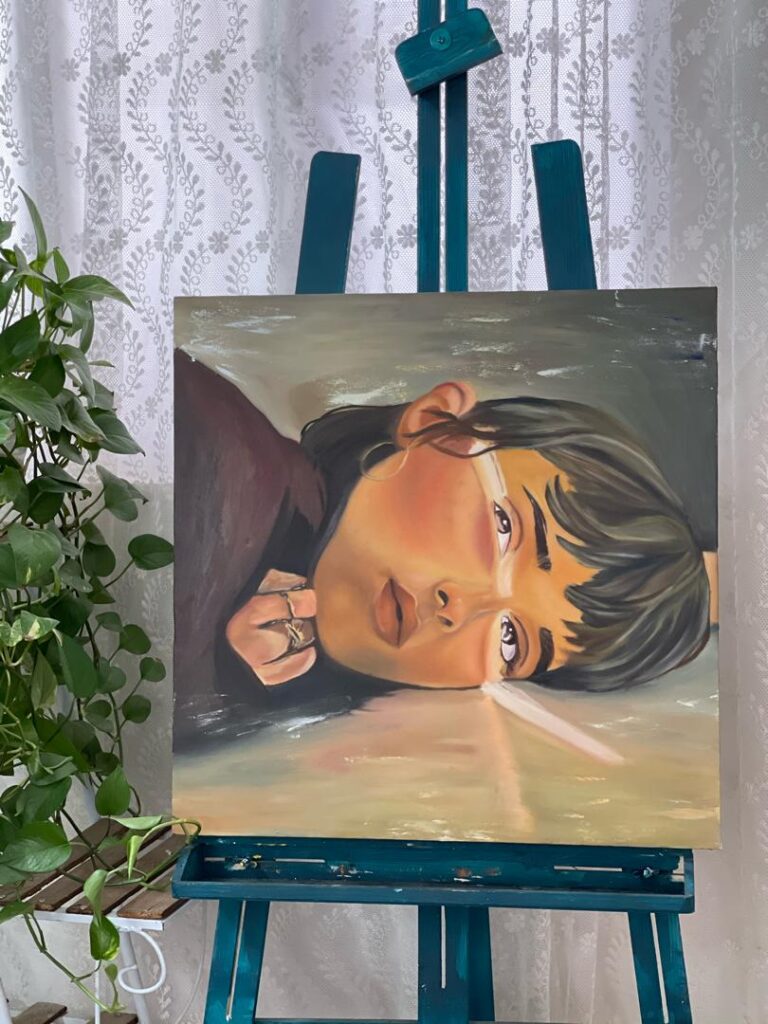 طرح دختر و نور و سایه اثر هنرجوی کافه هنر کرج